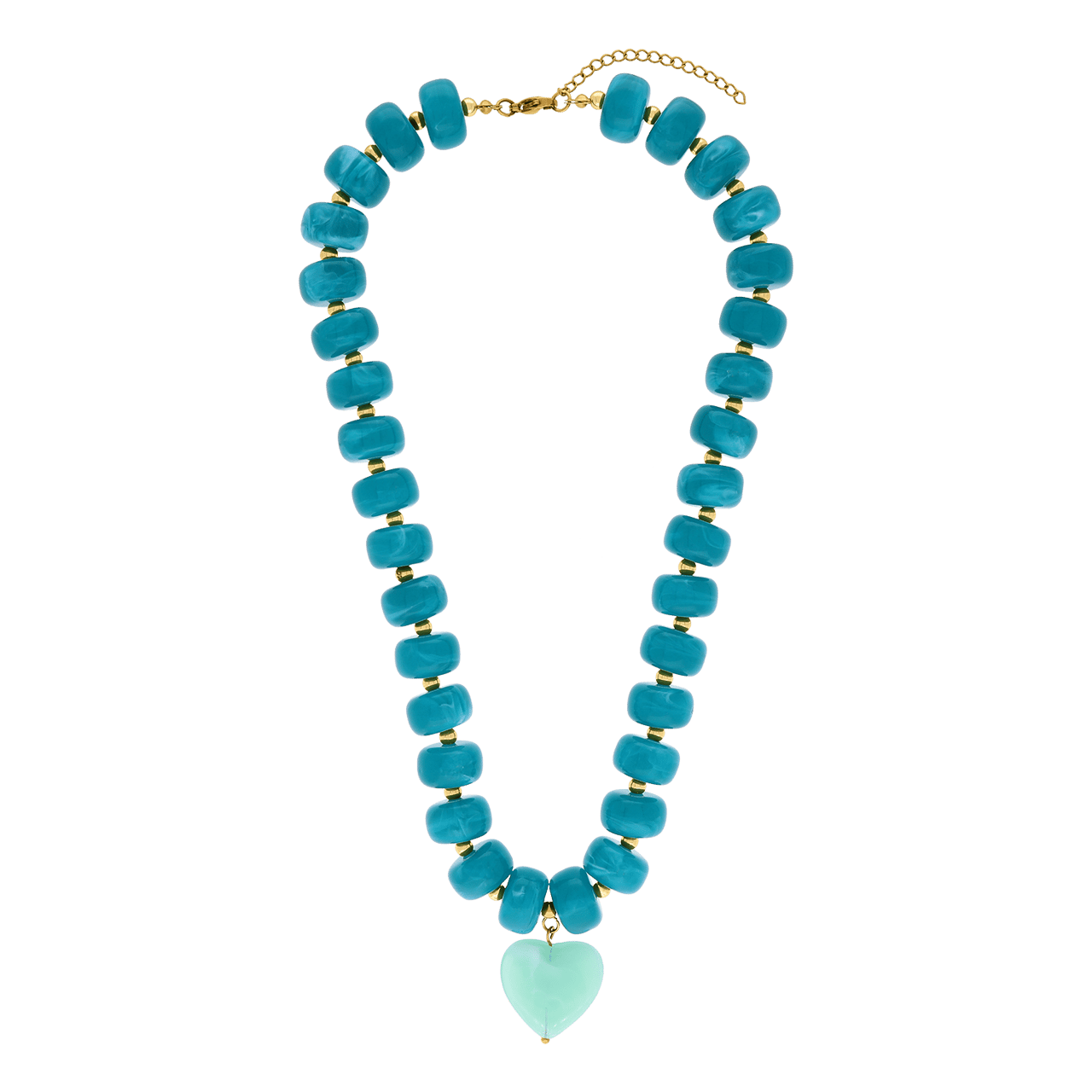 Edelstahl-Perlenkette mit Herzanhänger für Damen