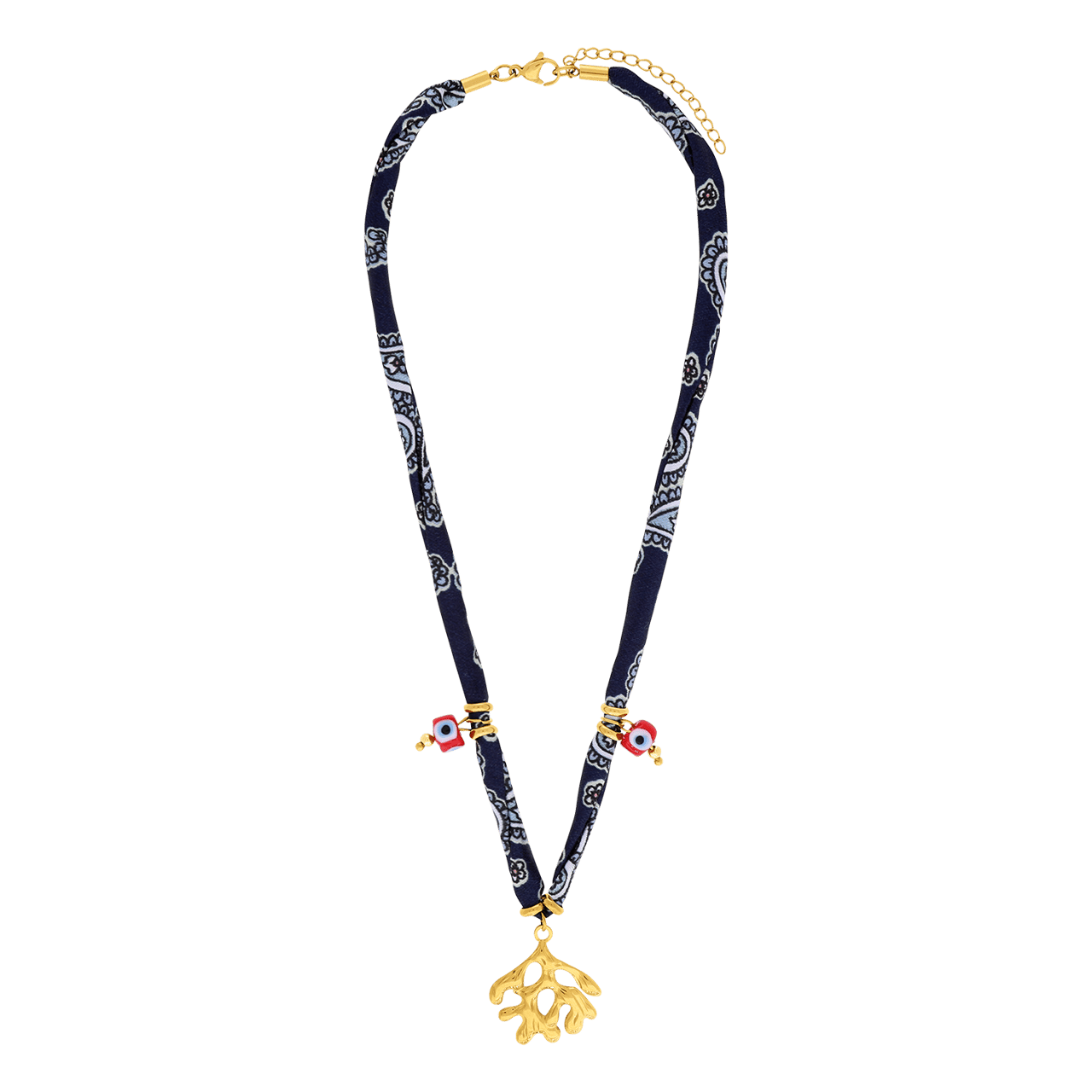 Stainless steel ketting blauw met hanger voor dames