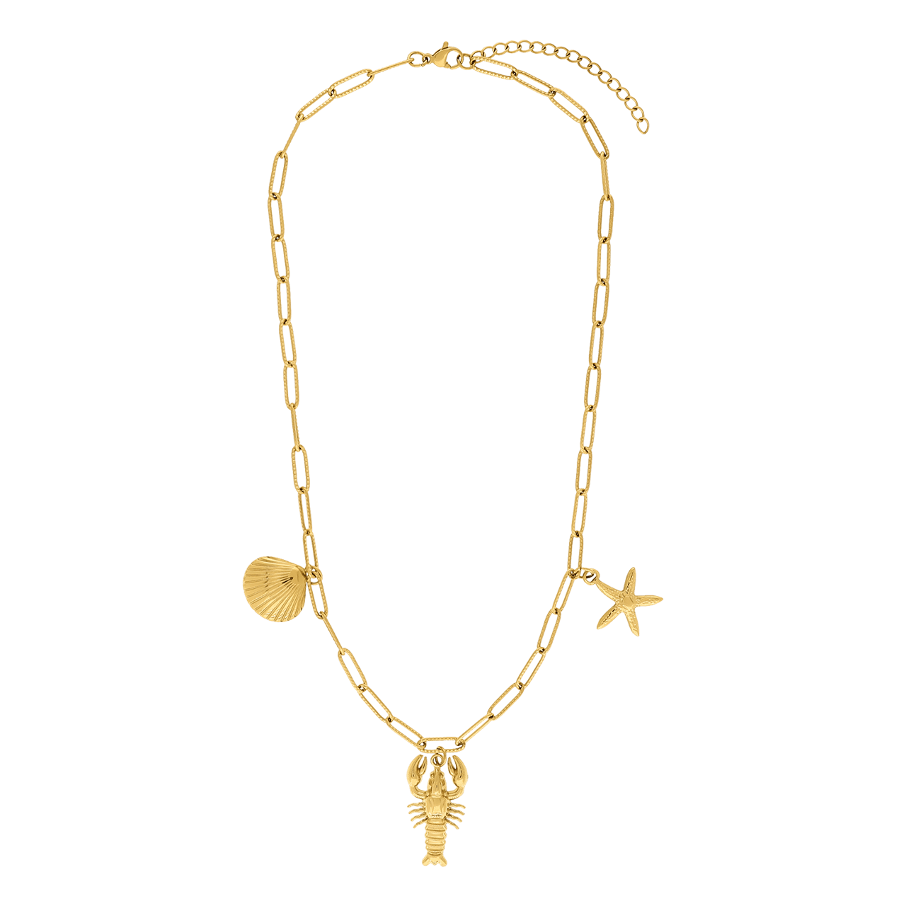 Stainless steel ketting met hangers zee