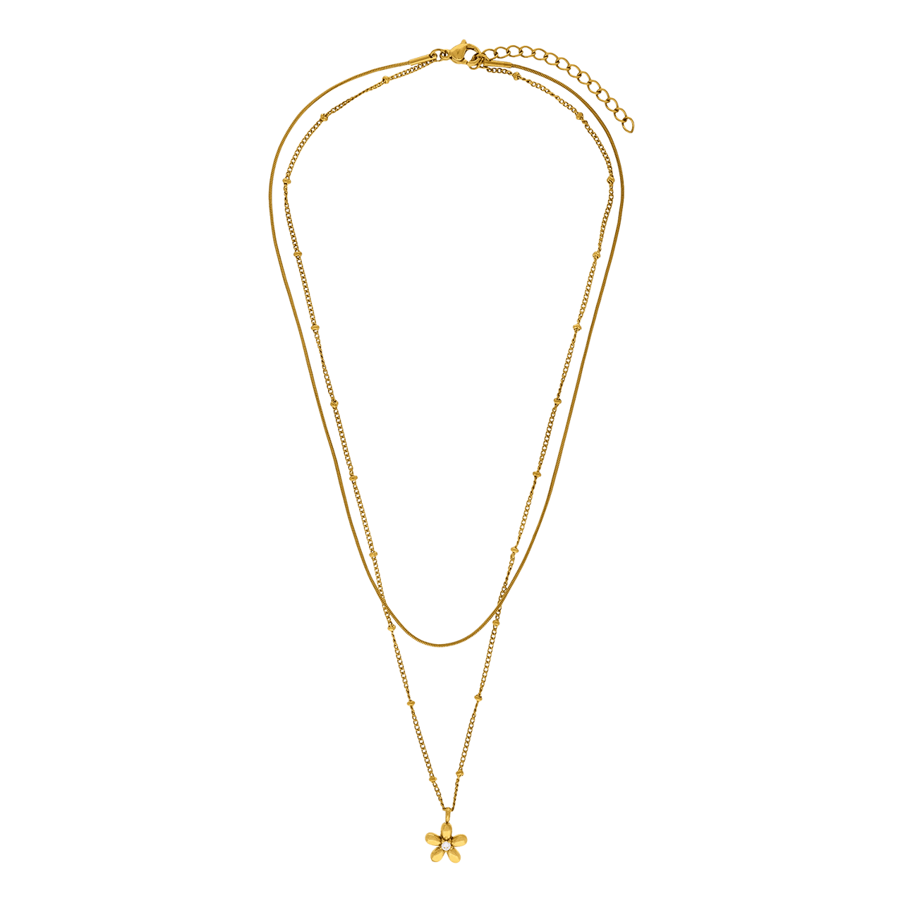 Stainless steel ketting met hanger bloem voor dames