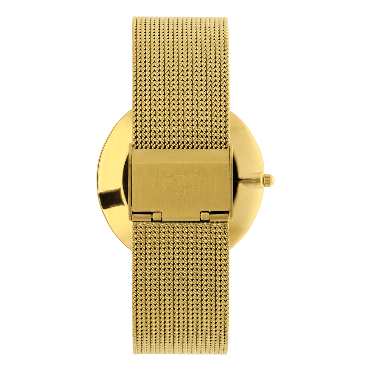 Regal dameshorloge met goud kleurige mesh band