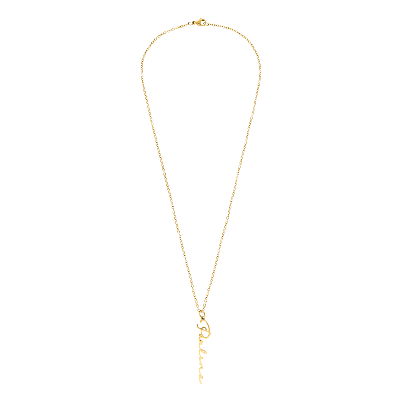 Stainless steel goldplated dames naamketting