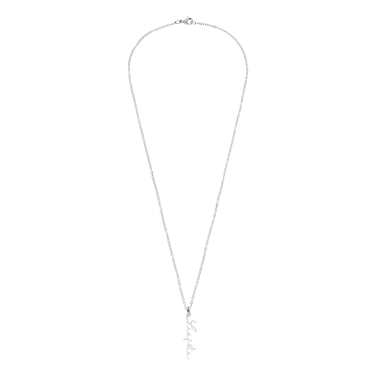 Stainless steel naamketting met hanger voor dames