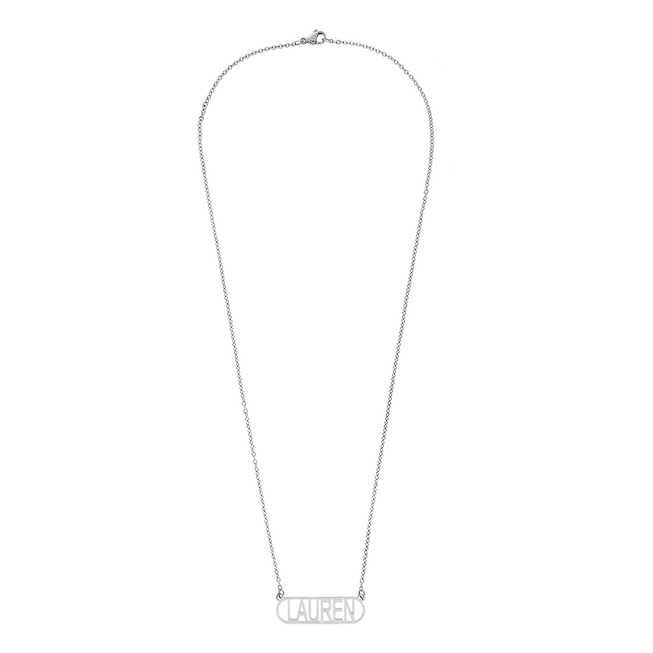 Stainless steel naamketting voor dames