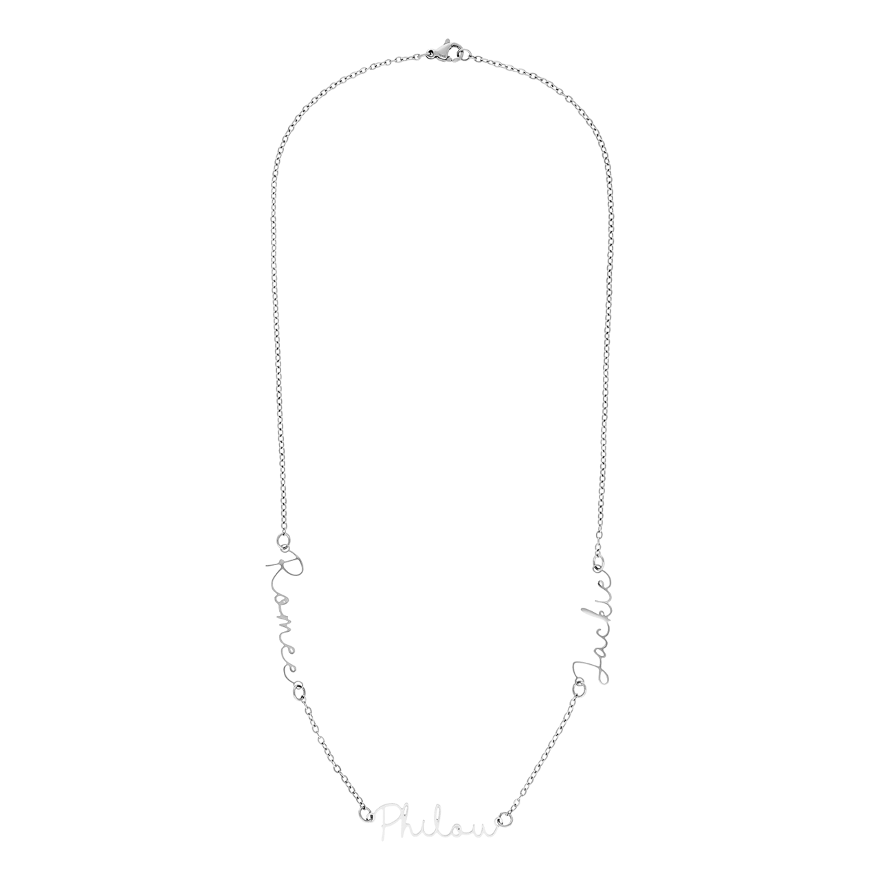 Stainless steel naamketting voor dames