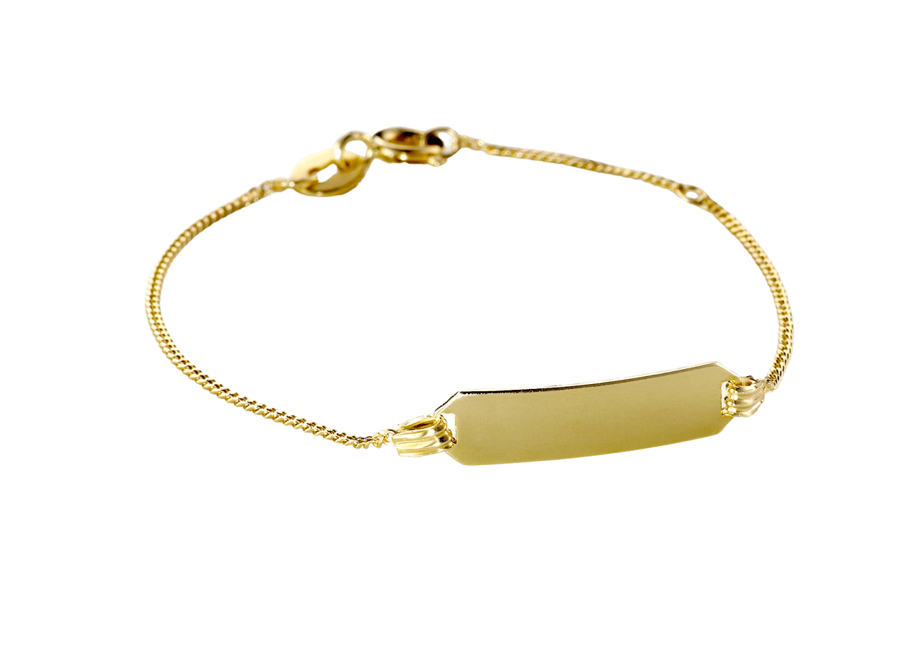 14K geelgouden kinder plaatarmband gourmet