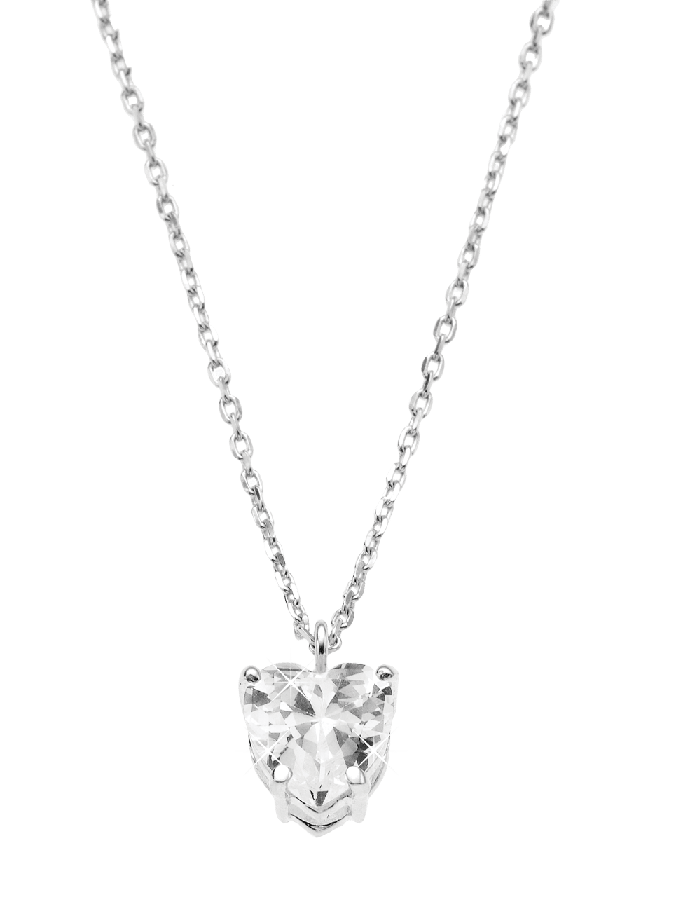 Silberkette mit Zirconiaherz 42 cm