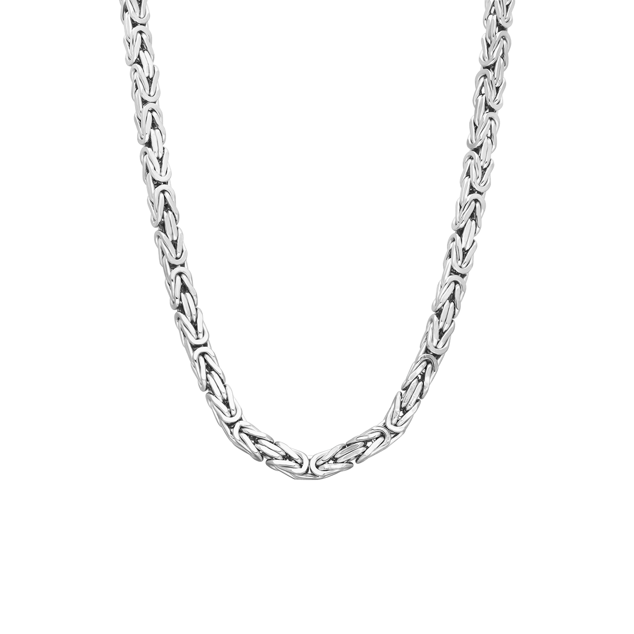 Gerecycleerd zilveren herenketting met koningsschakel.