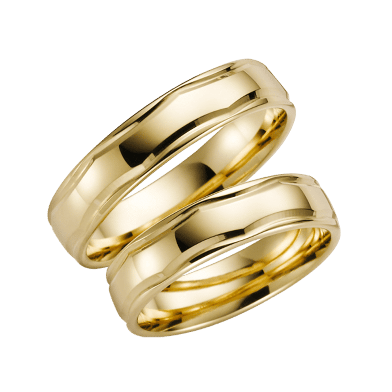 Sunflower, gelbgoldener Trauring für Herren, 14 Karat, H65
