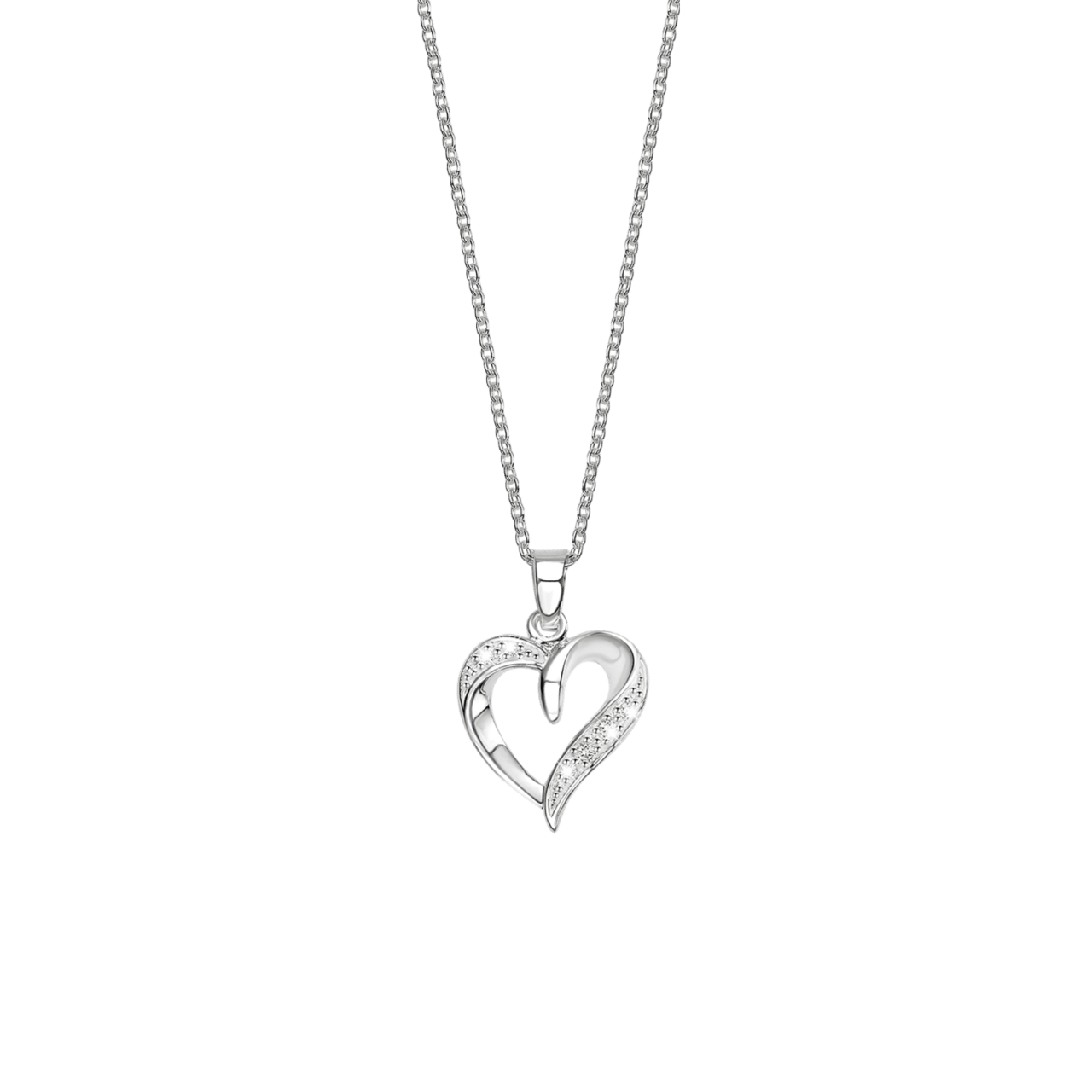 Silberkette mit Herz Zirkonia