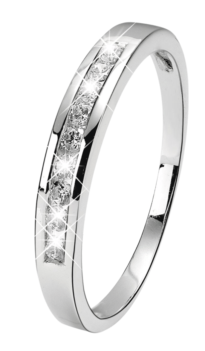 14karaat witgouden ring rail met zirkonia