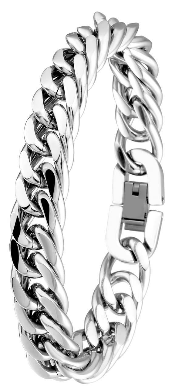 Gerecycleerd stainless steel herenarmband schakel