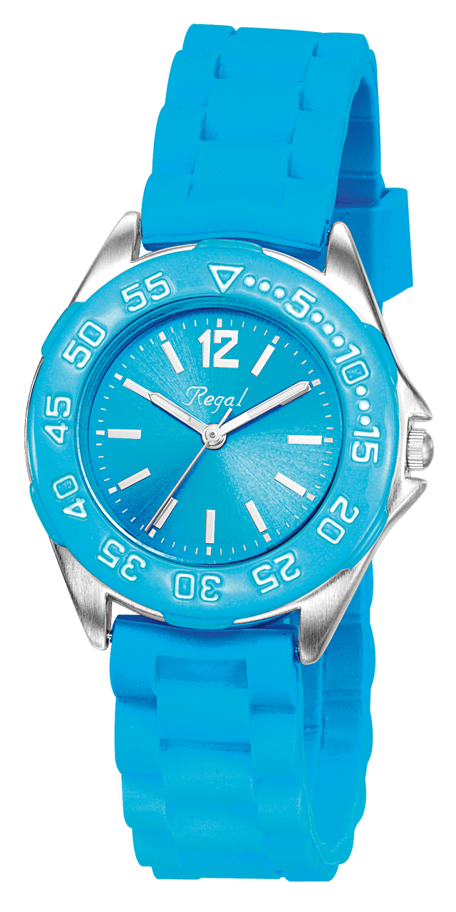 Regal-Kinderuhr mit blauem Band R37800-333