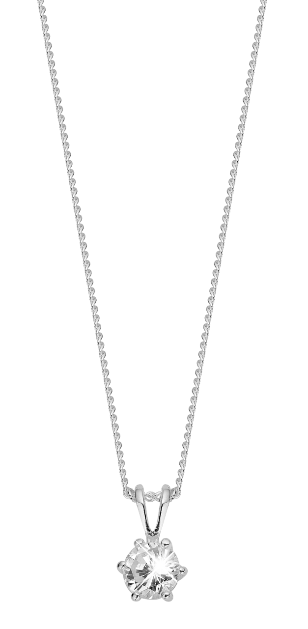 Halskette aus 925er Silber mit Anhänger mit Zirkoniabesatz