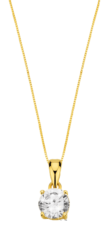 Goldplated ketting met hanger met zirkonia voor dames