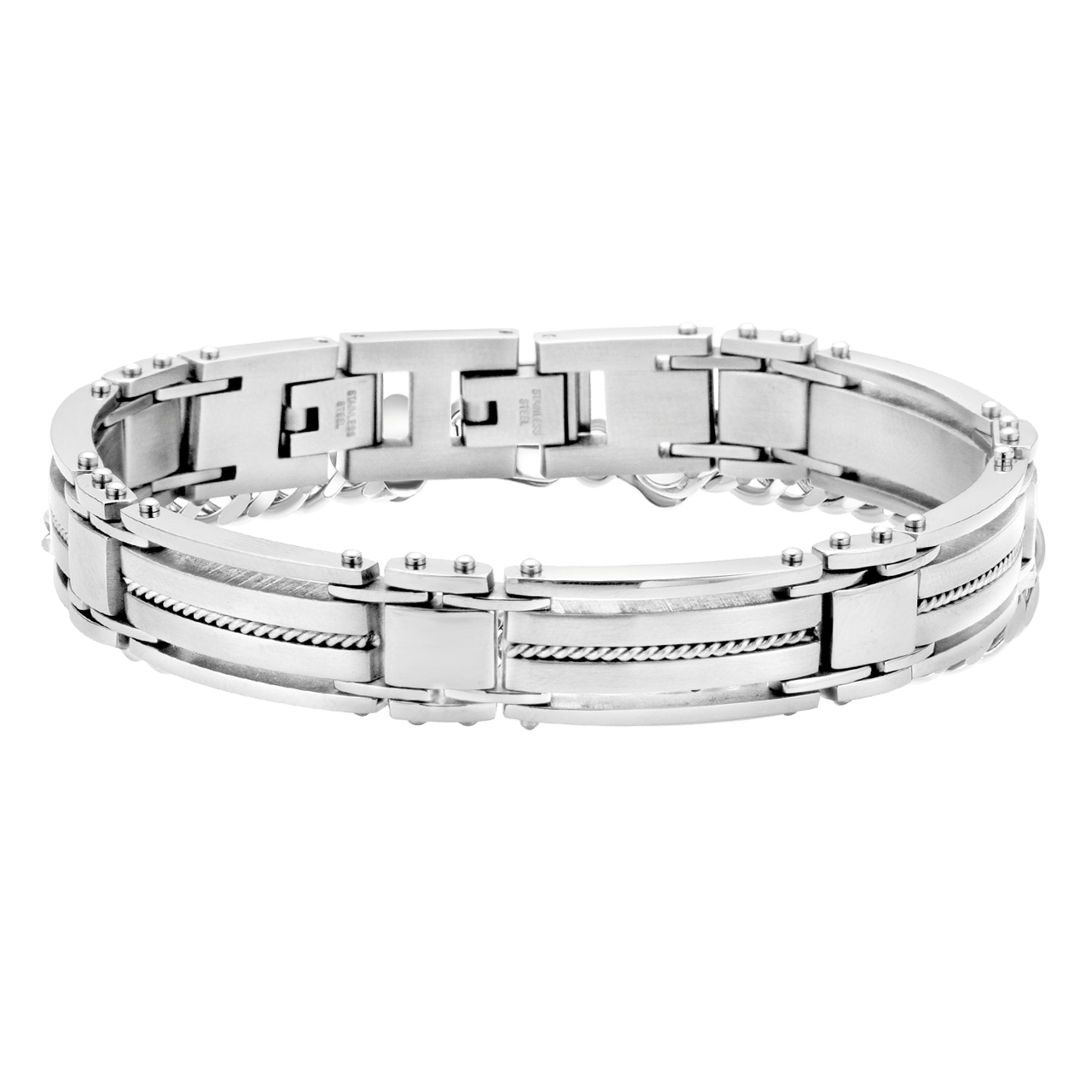Gerecycled stainless steel herenarmband