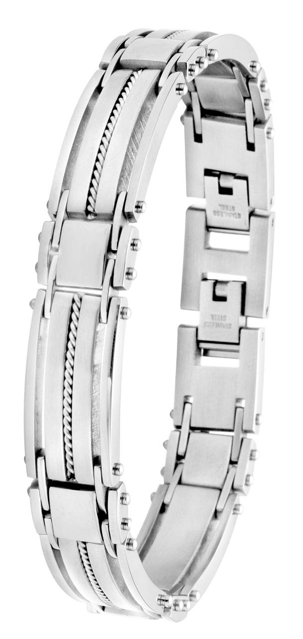 Gerecycleerd stalen herenarmband