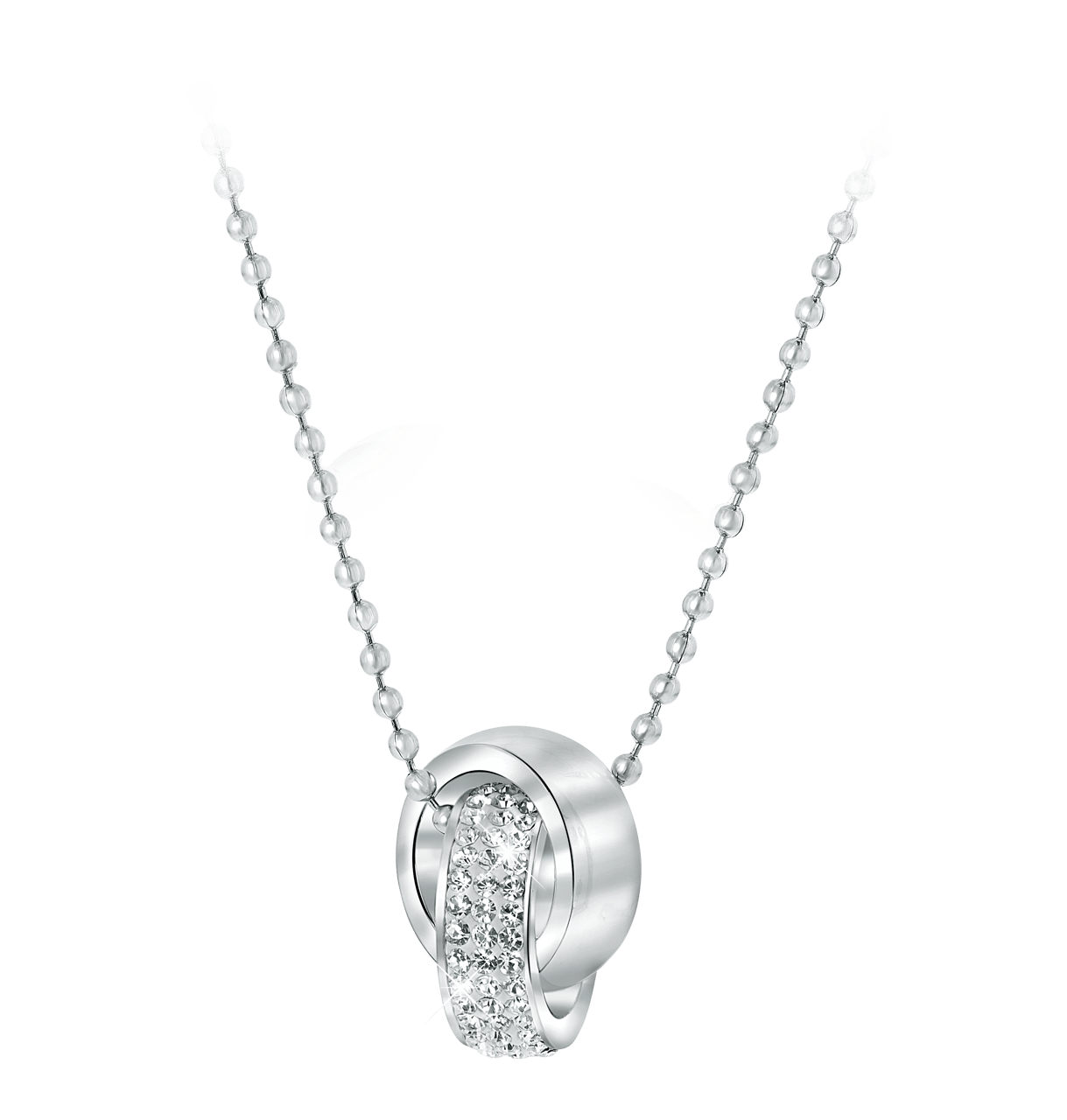 Colours by Kate gerecycled stainless steel ketting & hanger met kristal voor dames