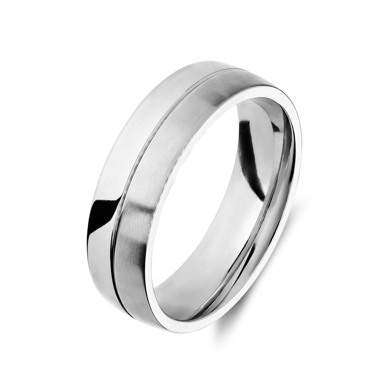 Gerecycled stainless steel vriendschapsring rome heren