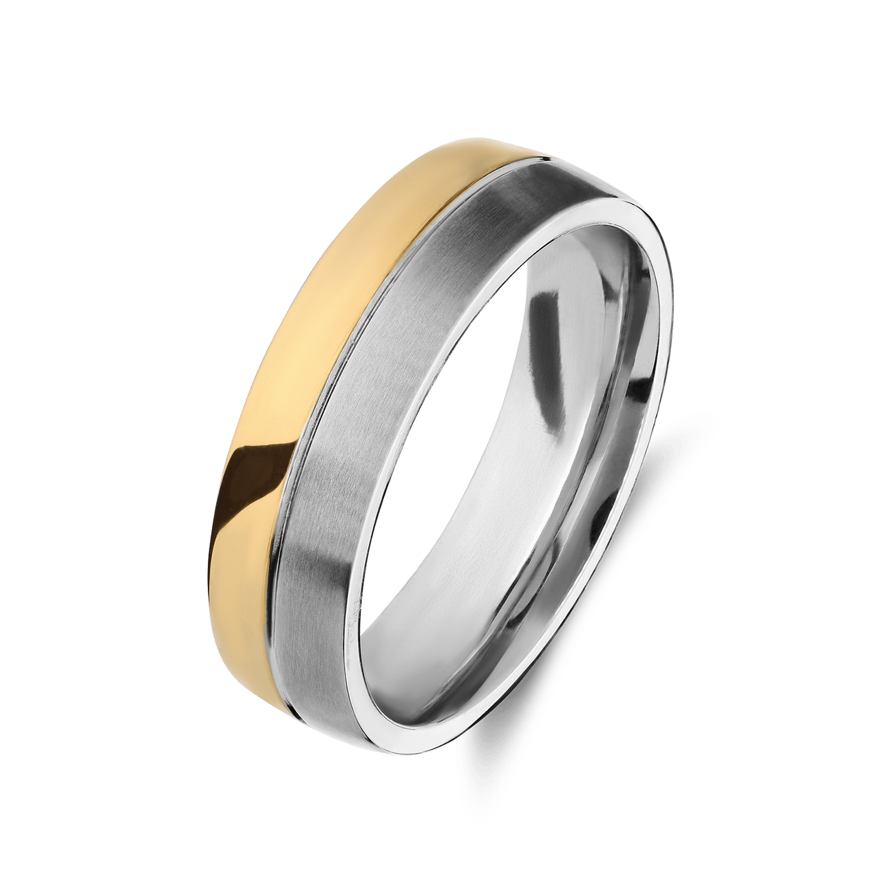 Stainless steel goldplated herenvriendschapsring Praag