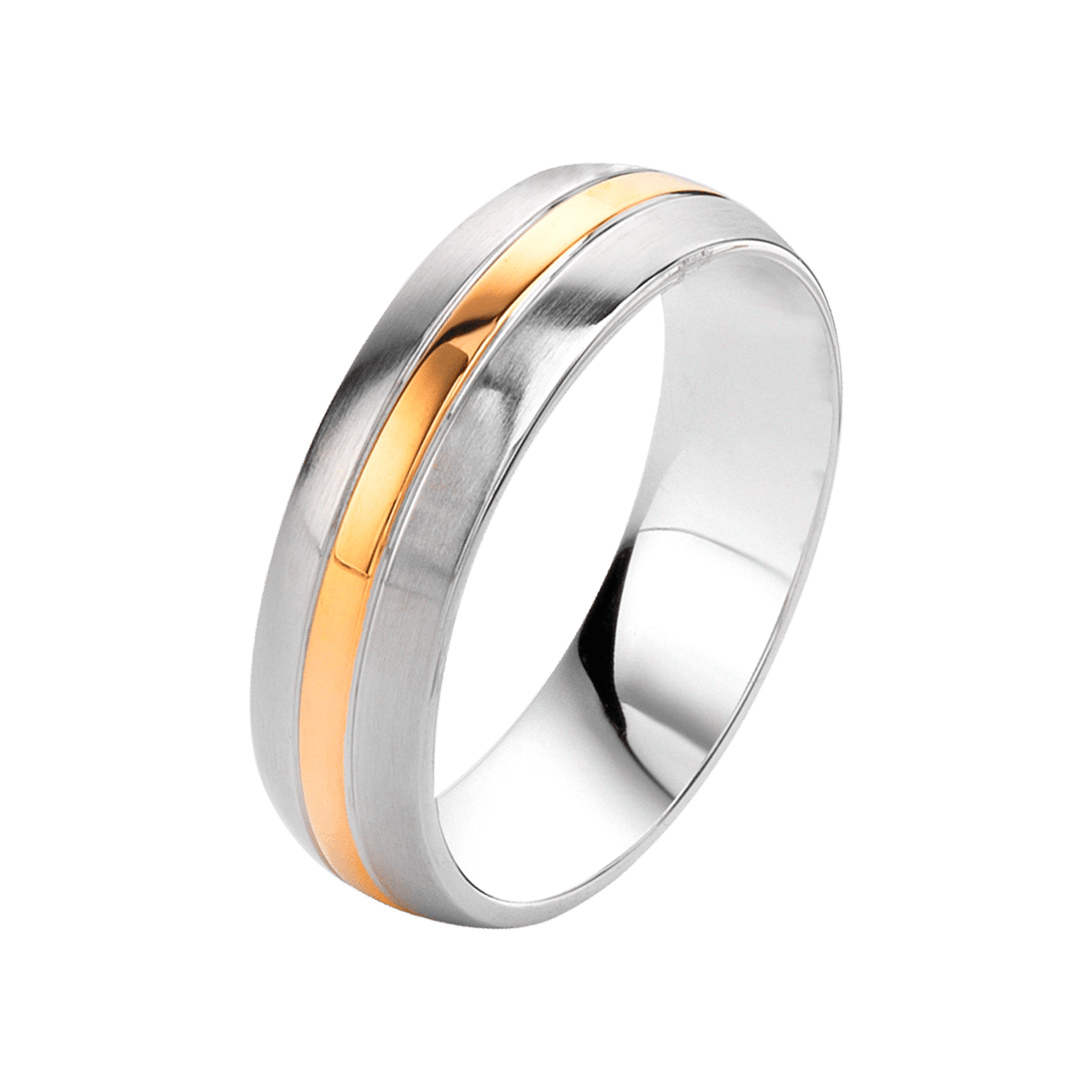 Stainless steel roséplated herenvriendschapsring Seville