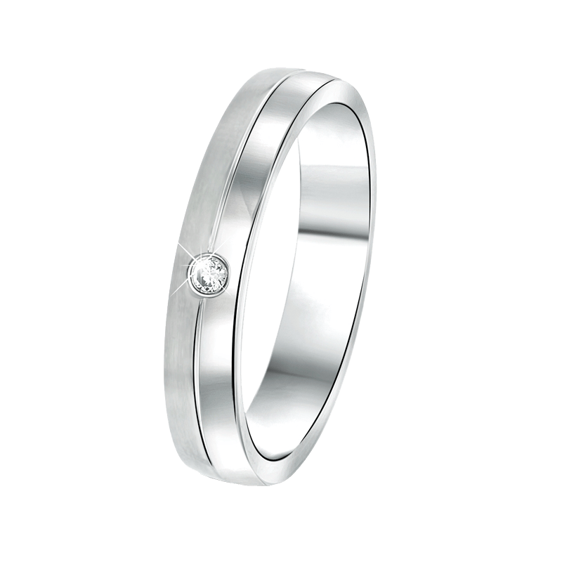 Gerecycleerd stalen vriendschapsring rome dames