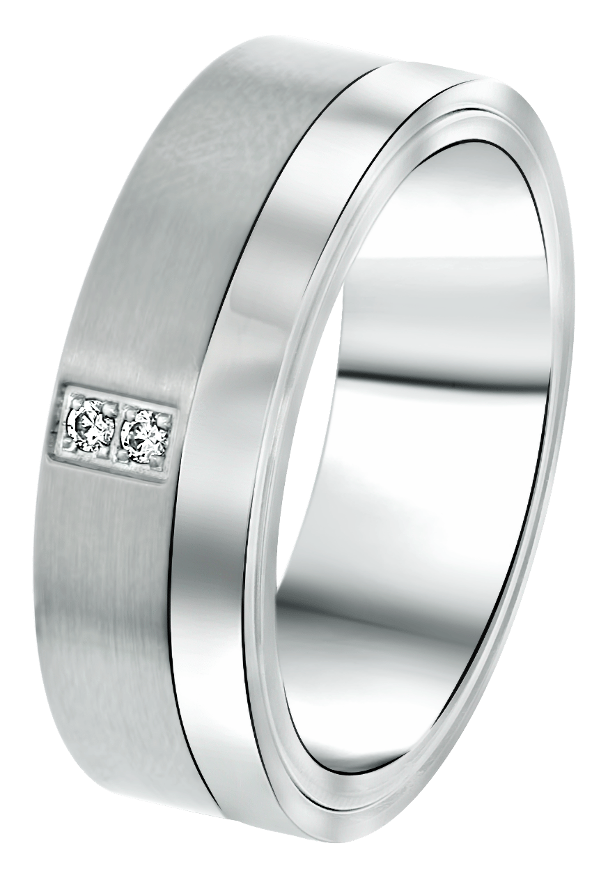 Gerecycled stainless steel liefdesring milan dames