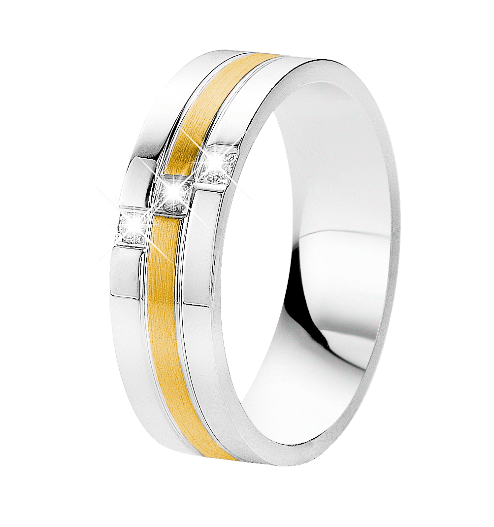 Zilveren goldplated vriendschapsring Athens met zirkonia voor dames