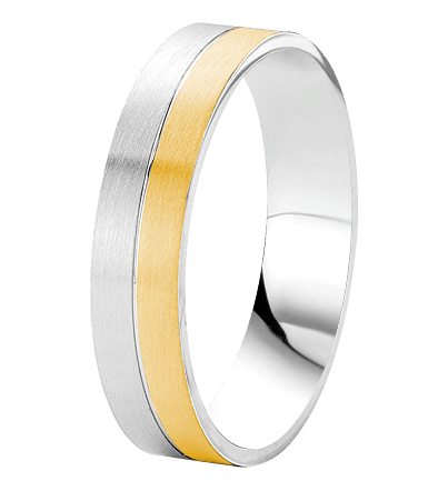 Zilveren goldplated herenliefdesring Monaco