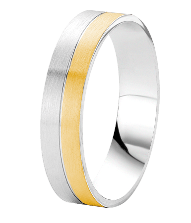 Zilveren goldplated herenvriendschapsring Monaco