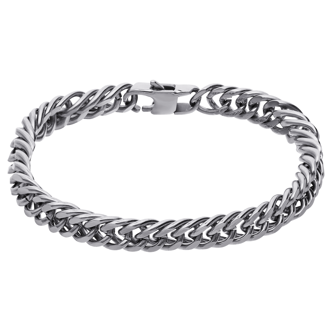 Stalen herenarmband gourmetschakel