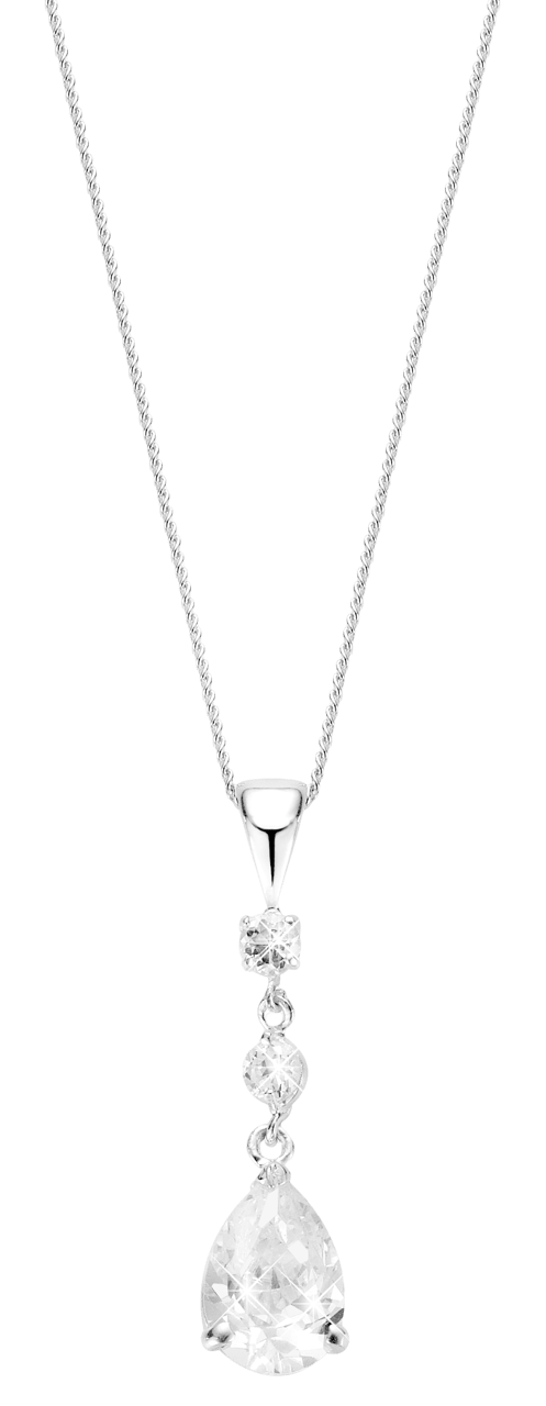 Silberkette und Charms mit Zirkonia 45 cm