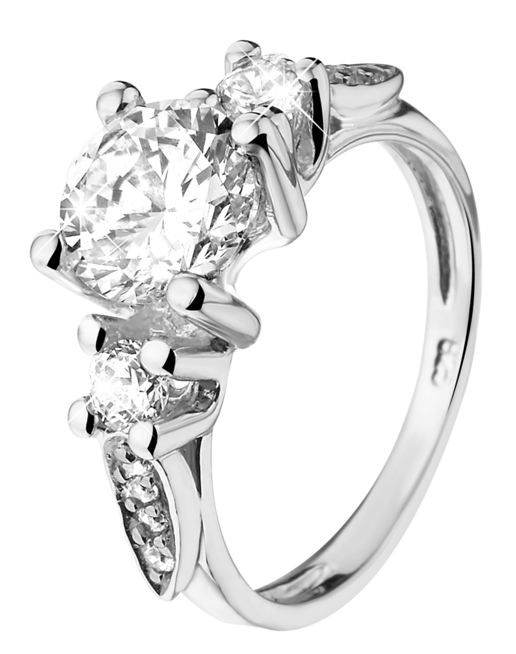 Zilveren ring met zirkonia