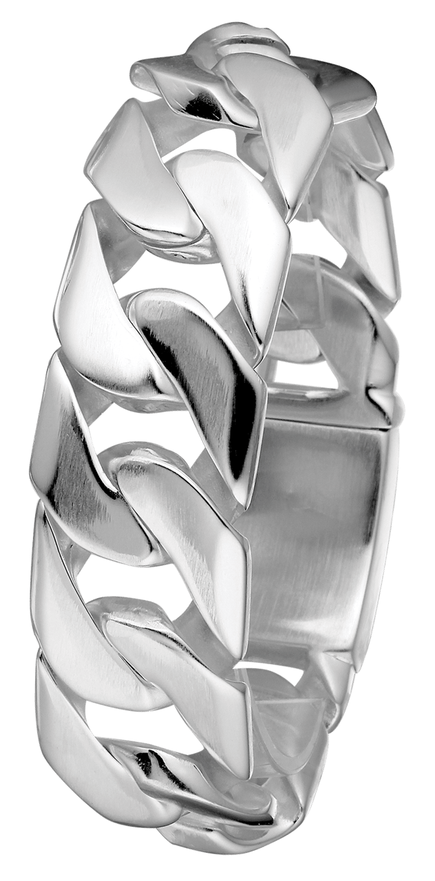 Stalen herenarmband met grove schakel