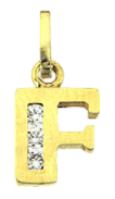 14 karaat geelgouden letterhanger met zirkonia