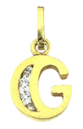 14 karaat geelgouden letterhanger met zirkonia
