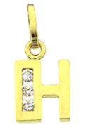 Buchstabenanhänger, 585 Gelbgold, mit Zirkonia