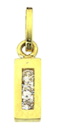14 karaat geelgouden letterhanger met zirkonia
