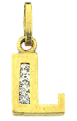 14 karaat geelgouden letterhanger met zirkonia