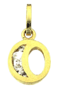14 karaat geelgouden letterhanger met zirkonia