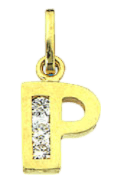 14 karaat geelgouden letterhanger met zirkonia