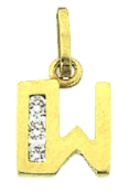 14 karaat geelgouden letterhanger met zirkonia