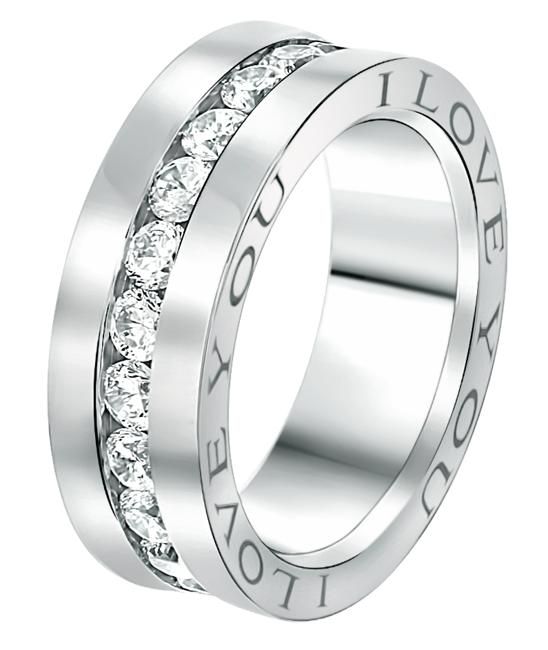 Stainless steel liefdesring Venice dames