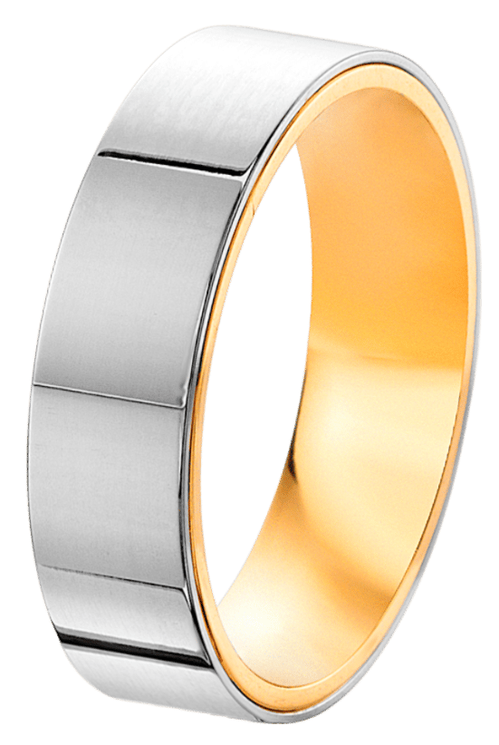 Stalen goldplated herenvriendschapsring Paris