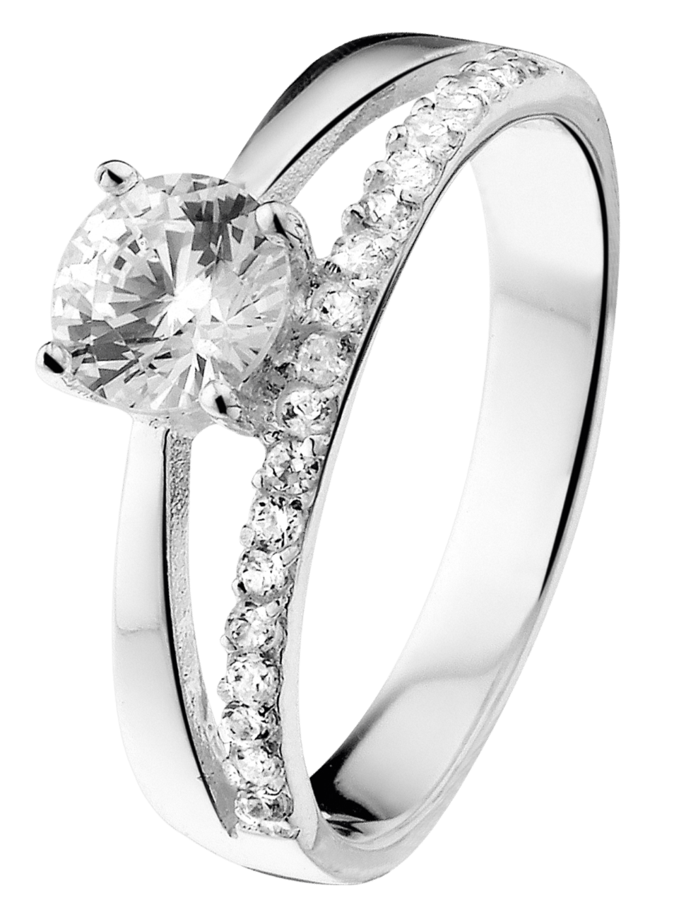 Zilveren ring met zirkonia