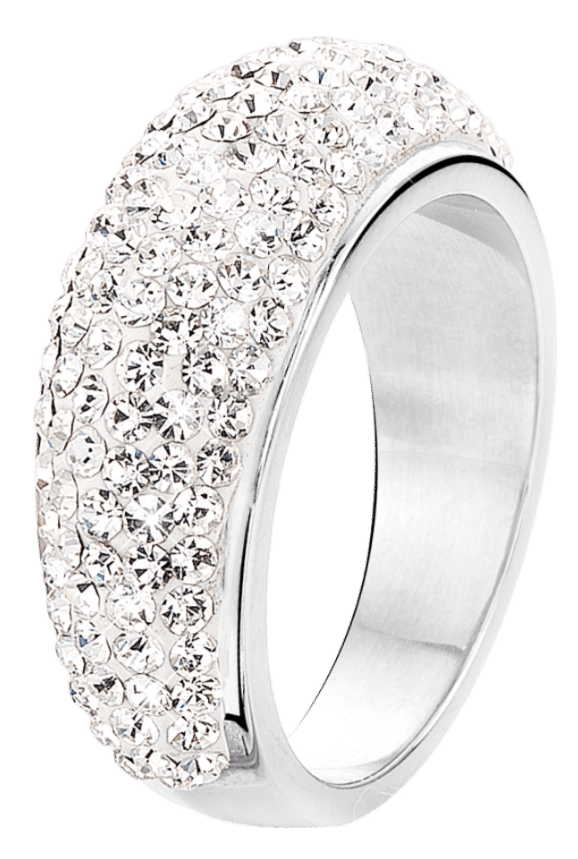 Gerecycleerd stainless steel ring met kristal