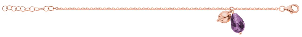 Eve rotvergoldetes Armband mit lila Stein