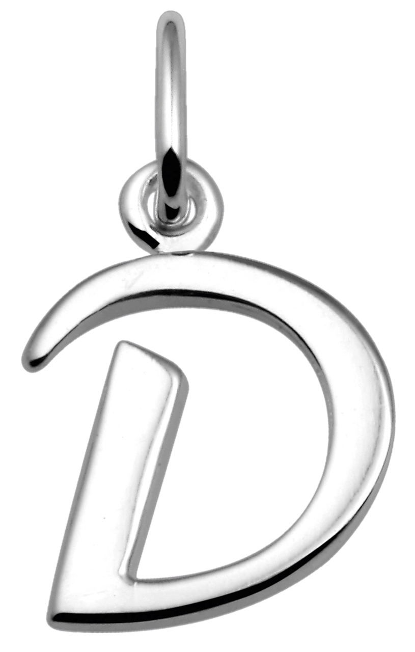 Silberner Buchstabenanhänger D