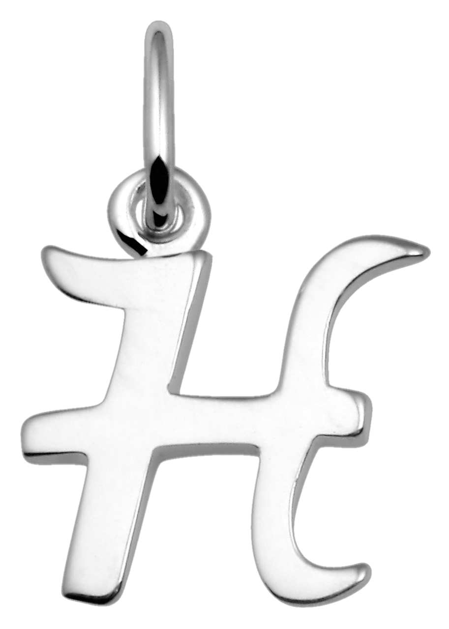 Silberner Buchstabenanhänger H