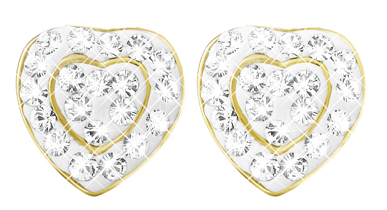 Eve gold plated oorbellen kristal hart